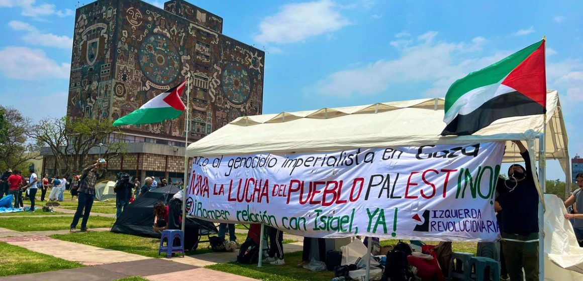 Instalan en la UNAM, campamento en apoyo a Palestina