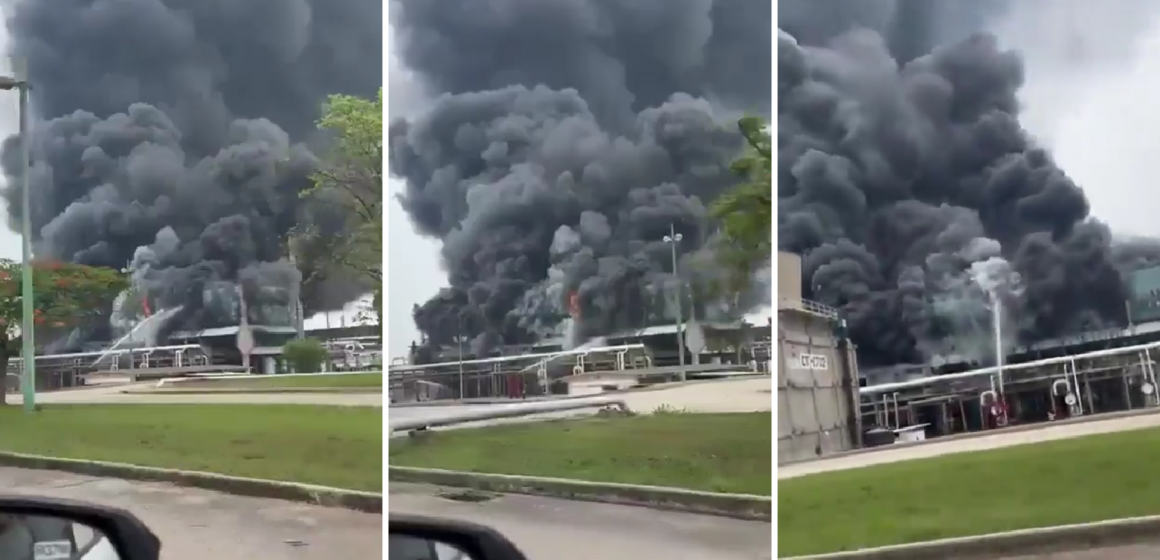 Incendio en planta de Pemex en Chiapas; hasta el momento sin lesionados reportados