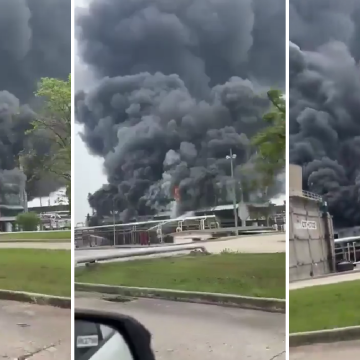 Incendio en planta de Pemex en Chiapas; hasta el momento sin lesionados reportados