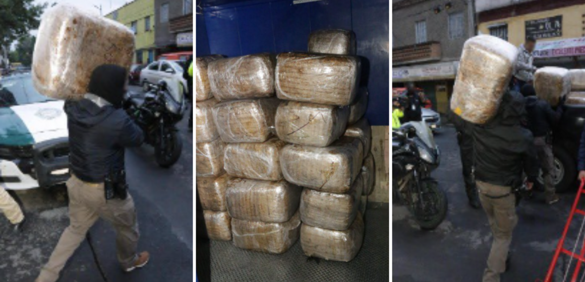 600 kilos de marihuana confiscados por la SSC en el Centro Histórico de la CDMX