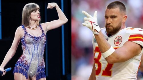 CDA101. BOGOTÁ (COLOMBIA), 09/01/2024.- Combo de dos fotografías de archivo de la cantante estadounidense Taylor Swift y el jugador de Chiefs Travis Kelce. El amorío entre el estelar de Chiefs Travis Kelce y la estrella del pop Taylor Swift no incidió en el desenlace de la temporada de la NFL que está por llegar a su fin, pero fue uno de los 10 momentos que marcaron la Liga el año pasado. EFE/ ARCHIVO