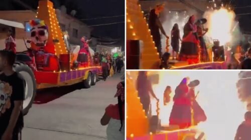Pánico en desfile de Día de Muertos por explosión de pirotecnia en Morelos