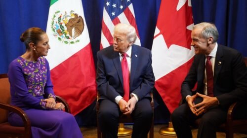 REUNION TRILATERAL MEXIO EU CANADA TRUMP MACARNEY SHEINBAUM