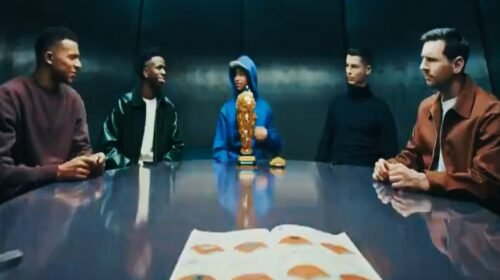 cr7 vinicius messi mbappe lego campaña publicitaria mundial 2026