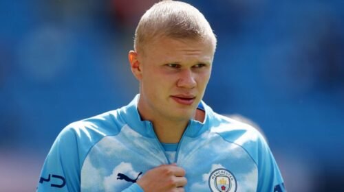earling haland nuevo look corte pelo manchester city