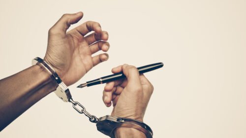 Freedom of the press is at risk concept - World press freedom day concept