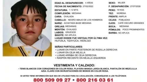 niña desaparecida hidalgo