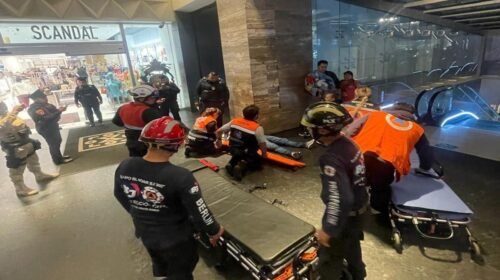 plaza mitikah accidente elevador lesionados video